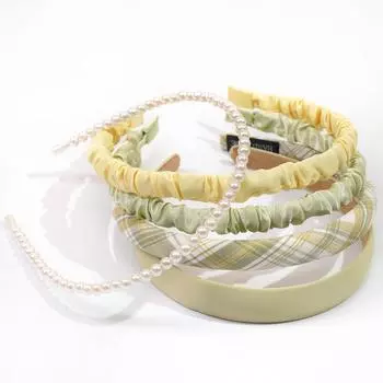 5 шт./набор Элегантные повязки на голову Широкополые обручи для волос Декоративные украшения из искусственного жемчуга Модные аксессуары для волос для женщин и девушек