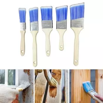 5 шт./набор кистей для рисования с эргономичной ручкой, плоский угол, настенная мебельная кисть для рисования латексными масляными красками, кисть для пятен, для улучшения дома, для внутреннего и наружного использования Sets