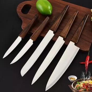 5 шт., набор кухонных ножей из нержавеющей стали, нож для нарезки, разделочный нож, нож для мяса, нож для хлеба, резак