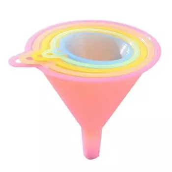 5 шт. Набор кухонных воронок, большой, средний, маленький, пластиковый, цветной, набор воронок, различные жидкие кухонные воронки для масла для использования на кухне One Size