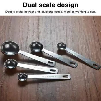 5 шт. набор мерных ложек из нержавеющей стали штабелируемые кофейные ложки для сухих жидких ингредиентов 1,25 мл/2,5 мл//5 мл/7,5 мл/15 мл чайная ложка протеиновый порошок 1 Set