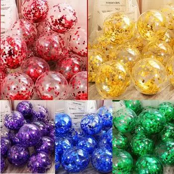 5 шт./набор металлических прозрачных воздушных шаров с пайетками для дней рождения, свадеб, вечеринок, торговых центров, мероприятий, декоративных шаров, воздушных шаров color star