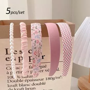 5 шт. набор модных женских тканевых резинок для волос головной убор повязка на голову для девочек обруч для волос женские аксессуары для волос головной убор