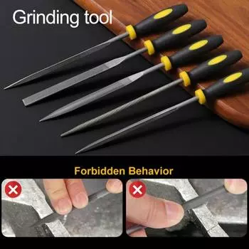 5 шт. набор напильников из легированной стали, прецизионные круглые, полукруглые, плоские, квадратные, треугольные ручные напильники с нескользящей эргономичной ручкой, шлифовальные инструменты S
