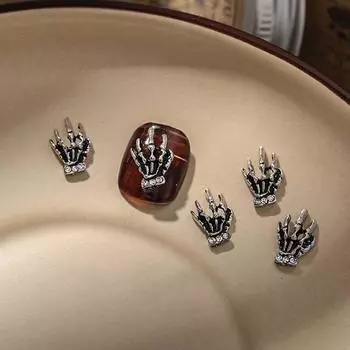 5 шт./набор принадлежностей для ногтей Хэллоуин металлические аксессуары для ногтей Хэллоуин паук украшения для ногтей для девочек 5pcs-D