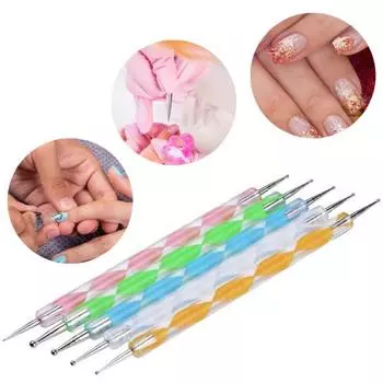 5 шт./набор ручек для ногтей универсальная простая в использовании ABS двухголовая линия для рисования ногтей для красоты