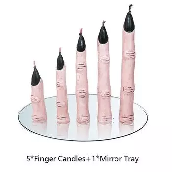 5 шт./набор с черными ногтями Хэллоуинские свечи Реалистичное украшение для вечеринки Ужас Парафиновый воск Новинка 2 цвета