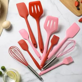 5 шт., набор силиконовых кухонных принадлежностей, антипригарная лопатка, венчик, кисточка для наметки, скребки, термостойкие набор посуды для выпечки, 2021 г. чёрный