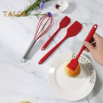 5 шт., набор силиконовых кухонных принадлежностей, антипригарное гибкое антипригарное покрытие, легко моется и можно мыть в посудомоечной машине чёрный