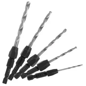 5 шт., набор сверл из быстрорежущей стали с шестигранным хвостовиком 1/4 дюйма, набор быстросменных инструментов 2/3,2/4/5/6 мм