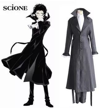5 шт. наборы Bungo Stray Dogs Mafia Akutagawa Ryunosuke косплей костюм аниме униформа длинное пальто плащ костюм на Хэллоуин S&Bungo Stray Dogs