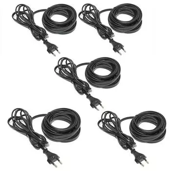 5 шт., нагревательный кабель длиной 3 м с электрическим проводом длиной 1,5 м и вилкой европейского стандарта для защиты от замерзания верхней части солнечной водопроводной трубы 5PCS 3M Heating Cable