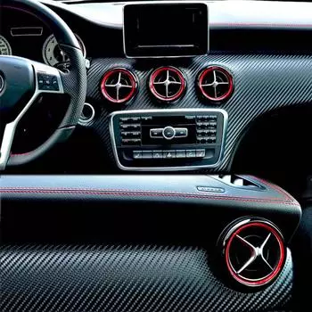 5 шт. наклейка на вентиляционное отверстие кондиционера автомобиля, декоративная накладка на ручку для Mercedes Benz AB CLA GLA 180 200 220 260 золотой