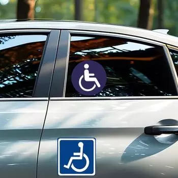 5 шт. наклейки для инвалидов прочные виниловые устойчивые к ультрафиолетовому излучению водонепроницаемые легко видимые наклейки с символами инвалидных колясок Right синий