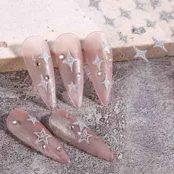 5 шт. наклейки для ногтей, блестящие, гладкие, нежные, отличное мастерство, украшение в виде звездной гривы для салона B