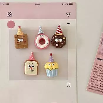 5 шт. наклейки на холодильник с отверстием для доски, печенья, тоста, 3D-доска из смолы, трехмерная магнитная доска Polaroid