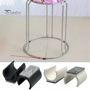 5 шт. наконечники для ножек стульев с войлочными накладками U-образные пластиковые ножки стола защитные накладки нескользящие мебельные ножки трубчатые колпачки для диаметра 19/22/25 мм 25mm чёрный