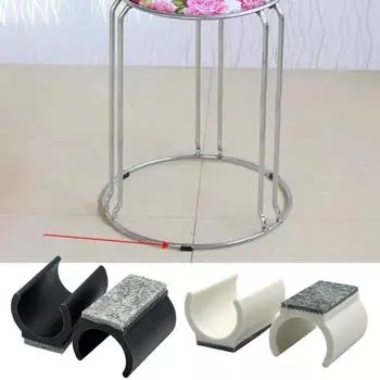 5 шт. наконечники для ножек стульев с войлочными накладками U-образные пластиковые ножки стола защитные накладки нескользящие мебельные ножки трубчатые колпачки для диаметра 19/22/25 мм 19mm белый