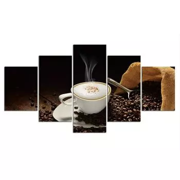 5 шт. напиток латте кофейня 5 шт. фотографии холст художественный постер домашний декор без рамки современные картины настенная HD печать 5 панелей 20x35 20x45 20x55cm