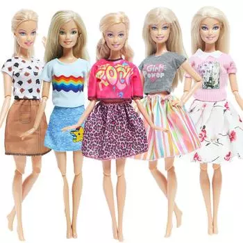 5 шт. наряды для кукол, повседневные юбки, модная одежда для кукол Барби, аксессуары, 1/6, 11,5 дюймов, подарочный набор для кукол, игрушки для девочек(НЕТ КУКЛ))