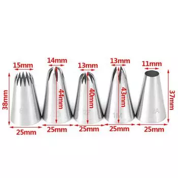 5 шт., насадки для кондитерских изделий из нержавеющей стали, набор для приготовления крема для кексов