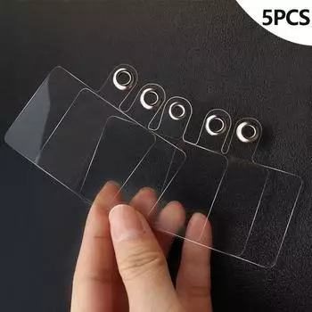 5 шт., нашивка на ремешок для мобильного телефона, анти-потерянный чехол для телефона с фиксированной картой, прозрачный зажим