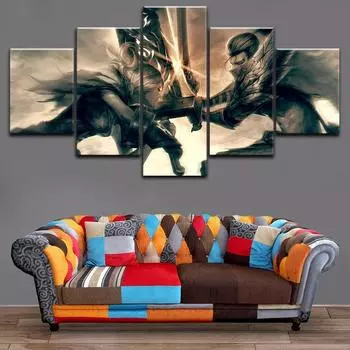 5 шт., настенная живопись на холсте, игровой постер, абстрактное украшение для дома, гостиная, спальня, современный для дома, модульные картины, без рамки 20x35cm*2 20x45cm*2 20x55cm*1