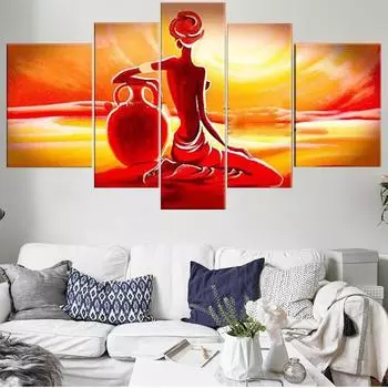5 шт., настенная живопись на холсте, рисунок, абстрактный постер, индийская мифология, украшение дома, картины для гостиной, модульные 20X35 20X45 20X55cm