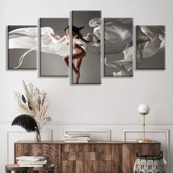 5 шт., настенная живопись на холсте, сексуальная обнаженная девушка, персонажный постер, современные картины для гостиной, спальни, украшение дома 20X35 20X45 20X55cm