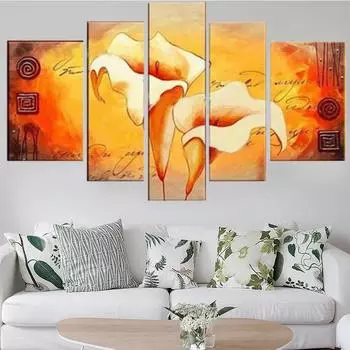 5 шт., настенная живопись на холсте, современный постер с цветком лилии, домашние фотографии, модульная рамка для гостиной, украшение 20X35 20X45 20X55cm