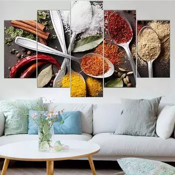 5 шт. настенная живопись на холсте специи и жизнь кухонный постер Современная гостиная украшения дома фотографии Бесплатная доставка 20X35 20X45 20X55cm