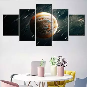 5 шт., настенное искусство, холст, космический постер Юпитера, обои, картина для гостиной, картина с принтом, настенная роспись для спальни, украшение дома 20x35cm*2 20x45cm*2 20x55cm*1