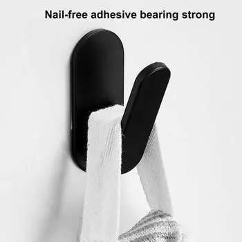 5 шт. настенные крючки, сверхпрочные, противоскользящие, водонепроницаемые, клейкие, для ванной комнаты, кухонные крючки для полотенец, настенные вешалки для халатов без сверления, вешалки для джинсов чёрный