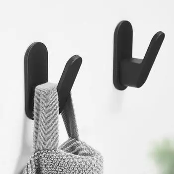 5 шт. настенные крючки, сверхпрочные, противоскользящие, водонепроницаемые, клейкие, для ванной комнаты, кухонные крючки для полотенец, настенные вешалки для халатов без сверления, вешалки для джинсов чёрный