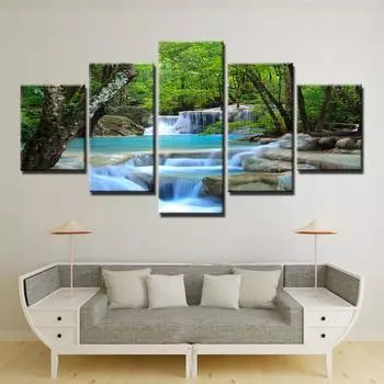 5 шт. натуральный водопад HD принты холст картины постеры домашний декор картины настенные художественные пейзажи фотографии для гостиной 20x35cm*2 20x45cm*2 20x55cm*1