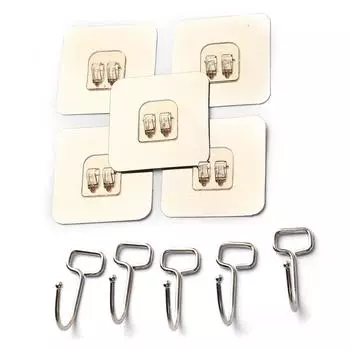 5 шт. Нержавеющая сталь Дверной Крючок Самоклеящиеся Настенные Крючки Противоскользящие Наклейки На Крючок