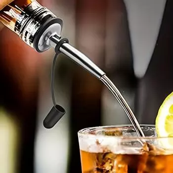 5 шт., Нержавеющая сталь, Насадки для розлива спиртных напитков и конический носик для уксуса, Насадки для розлива спиртных напитков с резиновыми пылезащитными колпачками, Барные аксессуары 5pcs