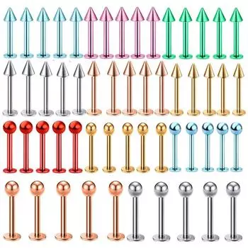5 шт., нержавеющая сталь, ногти для тела, губ, бровей, носа, ногтей, ушных костей, ювелирные изделия для пирсинга ногтей