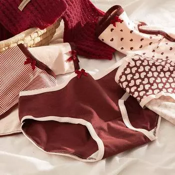 5 шт. нижнее белье с героями мультфильмов для девочек, хлопковые трусики для девочек, студенческие трусы со средней талией для женщин one size разноцветный