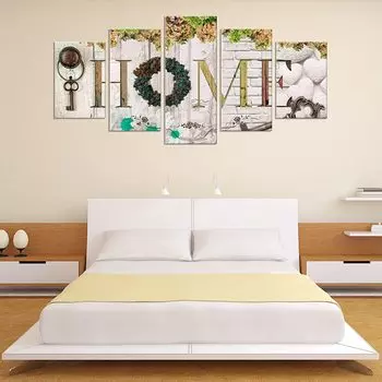 5 шт. Nordic Forever Love for Family Cuadros Картины Настенное искусство Домашний декор Холст Картины Постеры Украшения Аксессуары Без рамки 20x35cm*2 20x45cm*2 20x55cm*1 No Frame