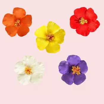 5 шт. Новая богемная заколка для волос в виде цветка гибискуса, милый приморский пляжный курортный стиль, заколка для волос в виде цветка яйца для женщин Size fits all