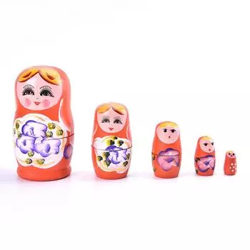 5 шт. Новинка, мультяшная девочка, деревянные матрешки, расписанные вручную, матрешка