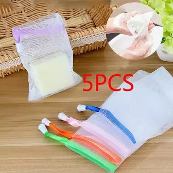 5 шт., новый цвет, случайный мыльный блистер, сетка для мыла, пенящаяся сетка, легкая пузырчатая сетка, случайный мешок