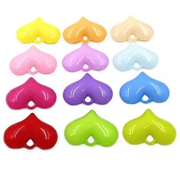 5 шт. однотонные акриловые большие сердечки-бусины подвески для сережек ожерелья изготовление ювелирных изделий своими руками материалы ручной работы синий