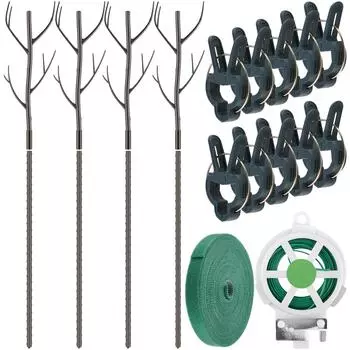 5 шт. опорный стержень для растений бонсай, имитация ветки, цветочный горшок, кронштейн для лазания по лозе, опора для растений, подвязка для растений, садовый бонсай