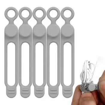 5 шт. органайзер для кабеля, прочный эластичный многофункциональный мягкий силиконовый ремешок для кабеля, защита для шнура, аксессуары для рабочего стола зелёный