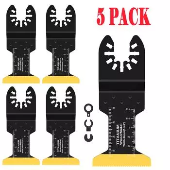 5 шт. осциллирующее пильное полотно, титановое биметаллическое полотно, универсальное режущее по дереву и металлу осциллирующее пильное полотно для восстановления многофункционального режущего инструмента