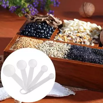 5 шт. отличный помощник для выпечки, кулинарные инструменты, пластиковая мерная ложка, мерный ковш со шкалой белый