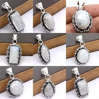 5 шт. Ожерелье из лунного камня, ожерелье-капля из лунного камня, ожерелье из настоящего лунного камня в стиле бохо, хрустальное ожерелье на день матери, подарок для нее Free Size белый