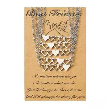 5 шт., ожерелья с сердцем и лучшим другом, цепочка на ключицу для 3 женщин, комплект дружбы для девочек-подростков, ювелирные изделия для сестры, подарок, серебро